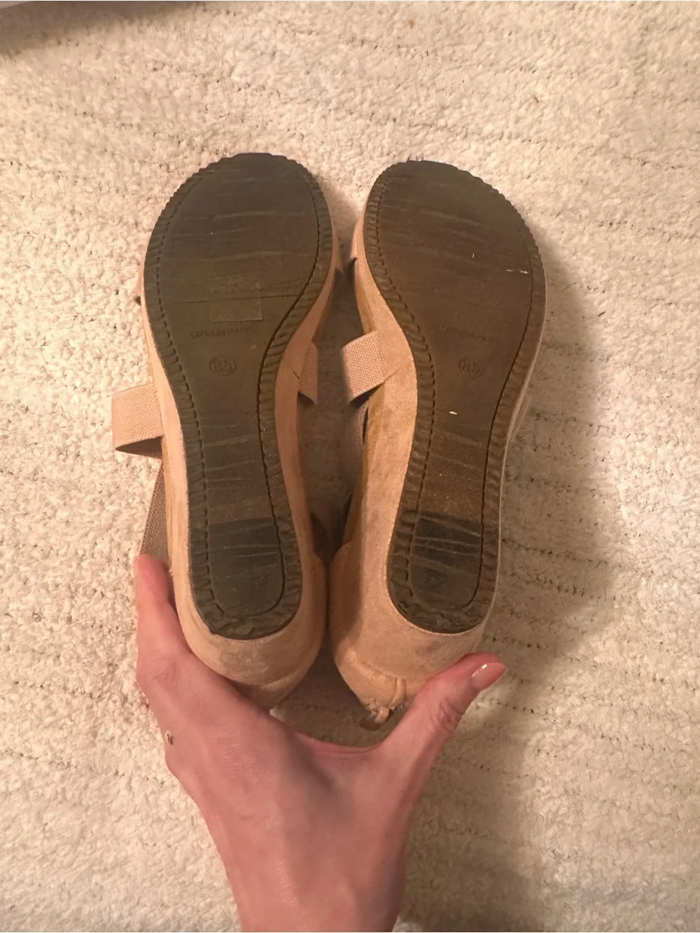Dream Pairs Nude Elastic Strappy Platform Wedge Sandals